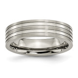 Chisel Titanium Brushed and Polished 6mm Grooved Band - TB-662BEE3B-1577