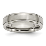 Chisel Titanium Brushed and Polished 6mm Grooved Edge Band - TB-7C907B4D-1894