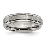 Chisel Titanium Brushed and Polished 6mm Grooved Edge Band - TB-899FF65C-4630