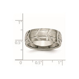 Chisel Titanium Brushed and Polished 8mm Band - TB-653D189C-8126