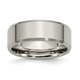 Chisel Titanium Brushed and Polished 8mm Beveled Edge Band - TB-B432AC98-6393