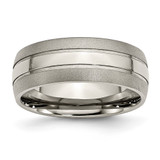 Chisel Titanium Brushed and Polished 8mm Grooved Band - TB-2E727967-8328