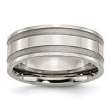 Chisel Titanium Brushed and Polished 8mm Grooved Band - TB-A1369F43-3717