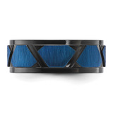 Chisel Titanium Brushed and Polished Black and Blue IP-plated 8mm Band - TB-2C92CC34-7002