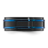 Chisel Titanium Brushed and Polished Black and Blue IP-plated 8mm Band - TB-8574FB70-1538