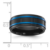 Chisel Titanium Brushed and Polished Black and Blue IP-plated 8mm Band - TB-BA458E9A-9568