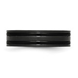 Chisel Titanium Brushed and Polished Black IP-plated 6mm Grooved Band - TB-8D002DA8-7964