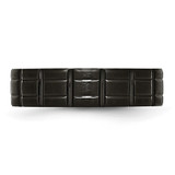 Chisel Titanium Brushed and Polished Black IP-plated 6mm Notched Band - TB-0B10AE86-2084