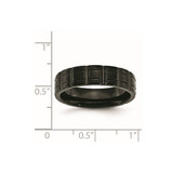 Chisel Titanium Brushed and Polished Black IP-plated 6mm Notched Band - TB-966D3A03-6302