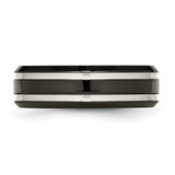 Chisel Titanium Brushed and Polished Black IP-plated 7mm Grooved Band - TB-6D856BCF-6144