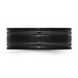 Chisel Titanium Brushed and Polished Black IP-plated 8mm Grooved Band - TB-7EBB59CC-8656