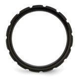 Chisel Titanium Brushed and Polished Black IP-plated 8mm Notched Band - TB-340334F1-8962