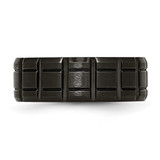 Chisel Titanium Brushed and Polished Black IP-plated 8mm Notched Band - TB-509FAC13-8998