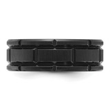 Chisel Titanium Brushed and Polished Black IP-plated Notched 8mm Band - TB-F264F16B-2314