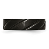 Chisel Titanium Brushed and Polished Black IP-plated Swirl Design 6mm Band - TB-379443BA-2382