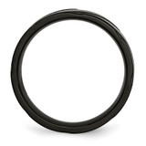 Chisel Titanium Brushed and Polished Black IP-plated Swirl Design 6mm Band - TB-3B502063-9023