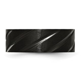 Chisel Titanium Brushed and Polished Black IP-plated Swirl Design 8mm Band - TB-5C5AF6D0-6439