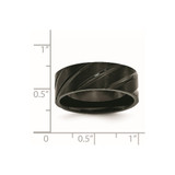 Chisel Titanium Brushed and Polished Black IP-plated Swirl Design 8mm Band - TB-7D15593A-3005
