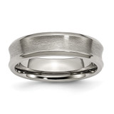 Chisel Titanium Brushed and Polished Concave 6mm Beveled Edge Band - TB-575B3BC7-7503