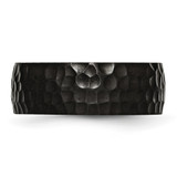 Chisel Titanium Brushed and Polished Hammered Black IP-plated 8mm Band - TB-2FB9A1A7-9385