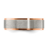 Chisel Titanium Brushed and Polished Rose IP-plated 7mm Band - TB-4E59EBD0-4788