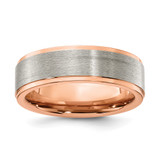 Chisel Titanium Brushed and Polished Rose IP-plated 7mm Band - TB-63F93F71-6051
