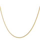 14K 22 inch 1.5mm Diamond-cut Parisian Wheat with Lobster Clasp Chain