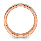 Chisel Titanium Brushed and Polished Rose IP-plated 7mm Band - TB-F2211E92-6573