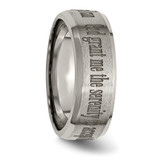 Chisel Titanium Brushed and Polished Serenity Laser Design 8mm Beveled Band