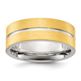 Chisel Titanium Brushed and Polished Yellow IP-plated 8mm Band - TB-88801C80-8060