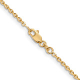 14K 22 inch 1.65mm Solid Diamond-cut Cable with Lobster Clasp Chain
