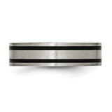 Chisel Titanium Brushed Black Enamel 6mm Flat Band - TB-EB0138D8-3971