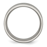 Chisel Titanium Brushed Black Enamel Grooved 7mm Flat Band - TB-957816E1-8174