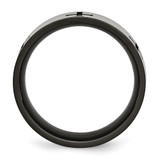 Chisel Titanium Brushed Black IP-plated Cross 7mm Band - TB-BEE45566-8866