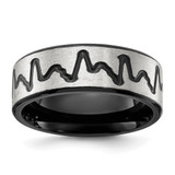 Chisel Titanium Brushed Black IP-plated Heartbeat 8mm Band - TB-262BFAFF-6861