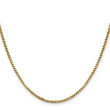14K 22 inch 1.75mm Semi-Solid Round Box with Lobster Clasp Chain