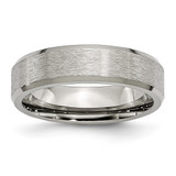 Chisel Titanium Brushed Center 6mm Beveled Edge Band - TB-B7DBF0B7-7167