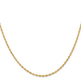 14K 22 Inch 1.85mm Diamond-cut Quadruple Rope Lobster Clasp Chain