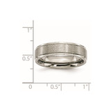 Chisel Titanium Brushed Center 6mm Ridged Edge Band - TB-047E2339-7735