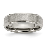 Chisel Titanium Brushed Center 6mm Ridged Edge Band - TB-3B3FA44F-9794