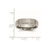 Chisel Titanium Brushed Center 6mm Ridged Edge Band - TB-58F65B59-7873