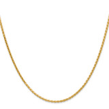 14K 22 inch 1.9mm Diamond-cut Parisian Wheat with Lobster Clasp Chain