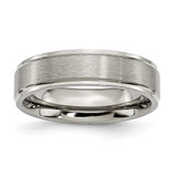 Chisel Titanium Brushed Center 6mm Ridged Edge Band - TB-885EFFFC-1063