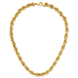 14K 22 inch 10mm Diamond-cut Rope with Fancy Lobster Clasp Chain