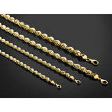 14K 22 inch 10mm Diamond-cut Rope with Fancy Lobster Clasp Chain