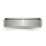 Chisel Titanium Brushed Center 6mm Ridged Edge Band - TB-9C5EFF79-4130