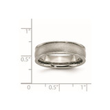 Chisel Titanium Brushed Center 6mm Ridged Edge Band - TB-9F968FA4-2394