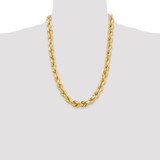 14K 22 inch 12mm Diamond-cut Rope with Fancy Lobster Clasp Chain
