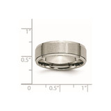 Chisel Titanium Brushed Center 7mm Ridged Edge Band - TB-579155C7-5571