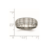 Chisel Titanium Brushed Center 7mm Ridged Edge Band - TB-584C2D9E-9967